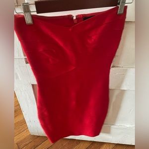 Strapless Bebe red dress